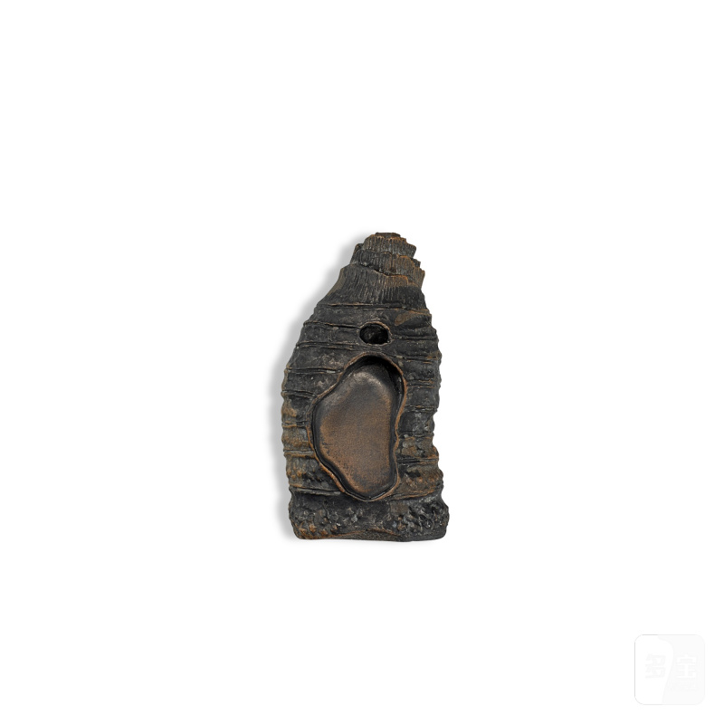 A chengni 'bamboo shoot' ink stone by Chen Duanyou, Republican period | 民國 陳端友製竹筍形澄泥砚 - 图2